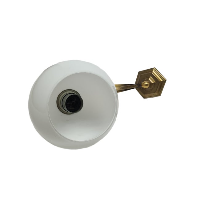 Art Deco Wall Lamp in Metal, Poland, 1950s For Sale - Image 9 of 10