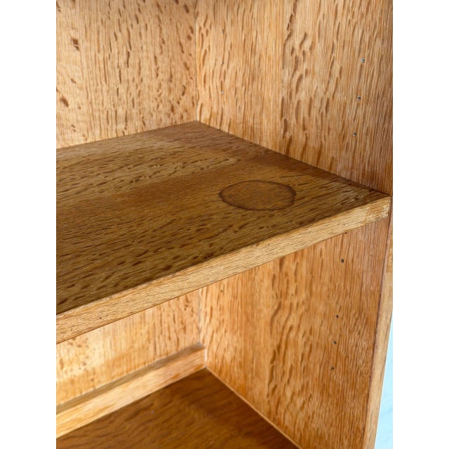 Oak Cabinet With Lower Doors and Shelves Vintage Mid-Century Modern 1960s For Sale - Image 10 of 10