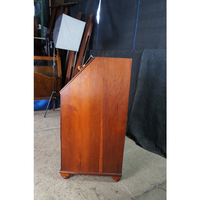 Antique Georgian Flame Mahogany Slant Front Secretary Writing Desk Bureau For Sale - Image 13 of 16