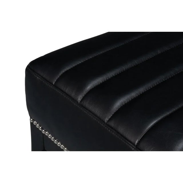 Contemporary Black Leather Accent Chair For Sale In Raleigh - Image 6 of 12
