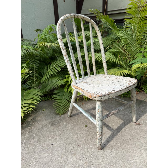Late 19th Century Authentic Vintage Rachel Ashwell Shabby Chic Couture Side Chair Child Sized For Sale - Image 5 of 9