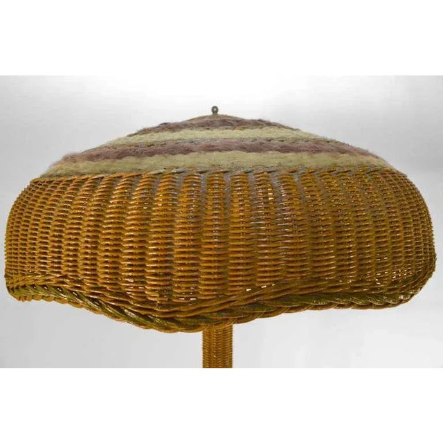 Art Nouveau Wicker Floor Lamp For Sale - Image 3 of 5