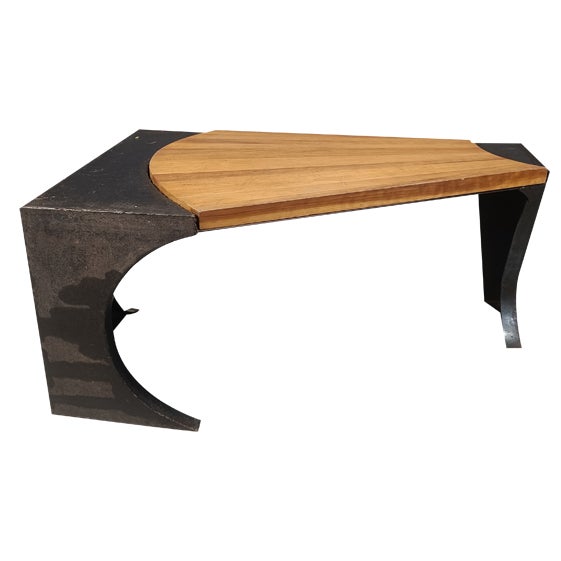 Brutalist Steel Coffee Table, 1970s For Sale