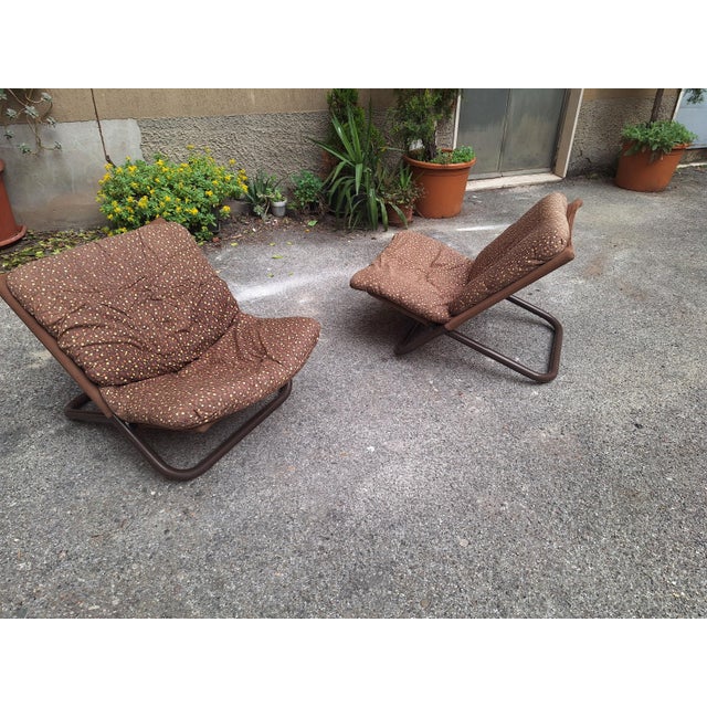 Vintage Cross Chair in Lacquered Metal and Fabric by Marcello Cuneo for Arflex, 1974 For Sale - Image 14 of 18