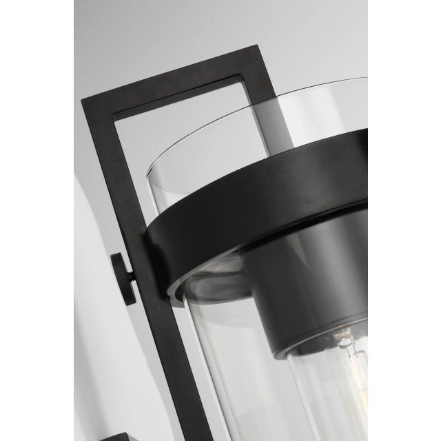 Kears Large Bracketed Wall Light in Aged Iron with Clear Glass Designer: Ian K. Fowler Height: 26" Extension: 10.5"...