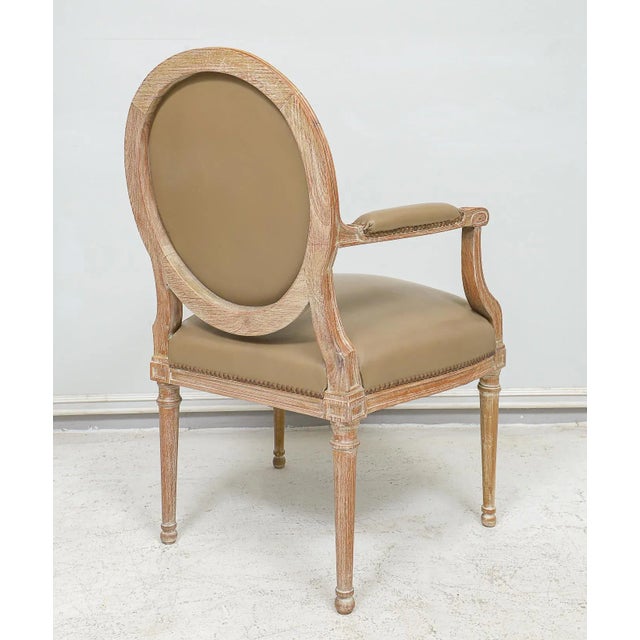 Pair of Vintage Cerused Oak Armchairs in the Neoclassic Manner For Sale - Image 9 of 10
