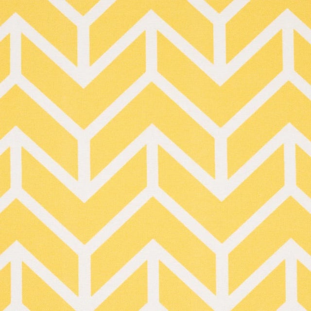 Contemporary Sample - Schumacher Chevron Indoor/Outdoor Fabric in Yellow For Sale - Image 3 of 4