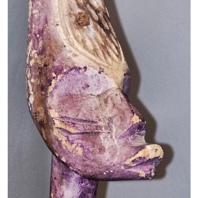 Mid 20th Century Papua New Guinea Yina Spirit Figure in Purple Pigment For Sale - Image 9 of 12
