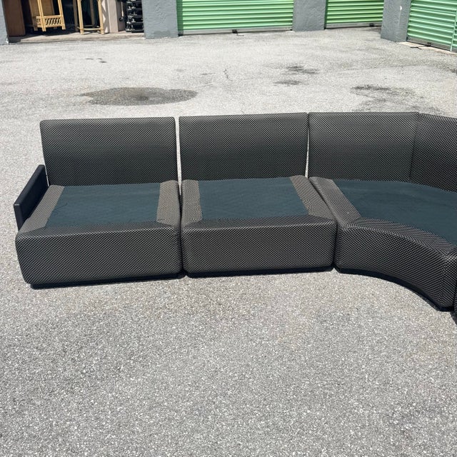 Postmodern Black on Black Modular Sectional Sofa - 5 Pieces For Sale - Image 12 of 12