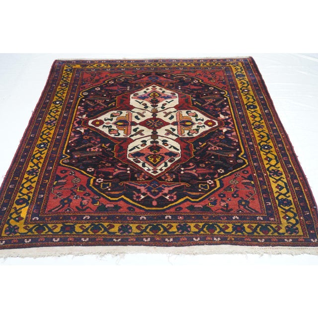 Antique Bakhtiari Rug 5'0'' X 6'4'' For Sale In New York - Image 6 of 11