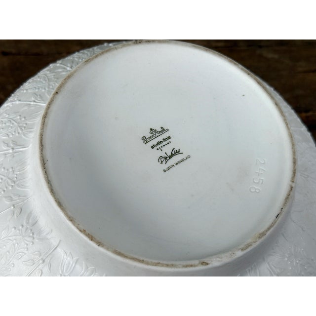 Ceramic Mid Century Rosenthal Bjorn Wiinblad Romanze White Relief Porcelain Bowl Sculptural Design For Sale - Image 7 of 7