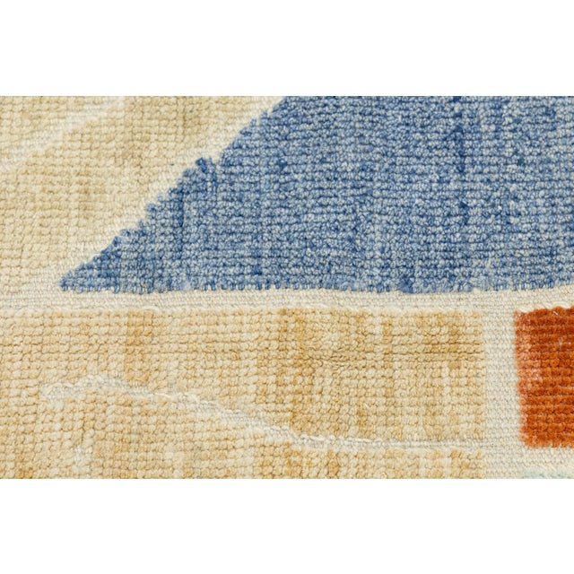 2020s Modernist Color-Block Handcrafted Wool Area Rug With Abstract Painterly Grid For Sale - Image 5 of 12