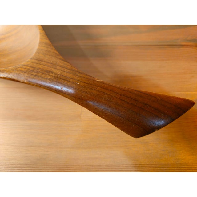 A fantastic Emil Milan original MCM wooden walnut bowl. Organic shaped double bowl/tray by signed on the reverse. This...