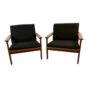 1960s Illum Wikkelso for Niels Eilersen Teak Armchairs - Set of 2