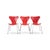 Series 7 Chairs by Arne Jacobsen for Fritz Hansen Red, Set of 3 For Sale - Image 13 of 13