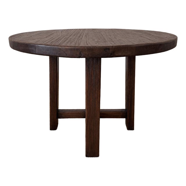 Hana Dining Table in Reclaimed Elm Wood- Dark Walnut -by Bloom Home 42″ For Sale