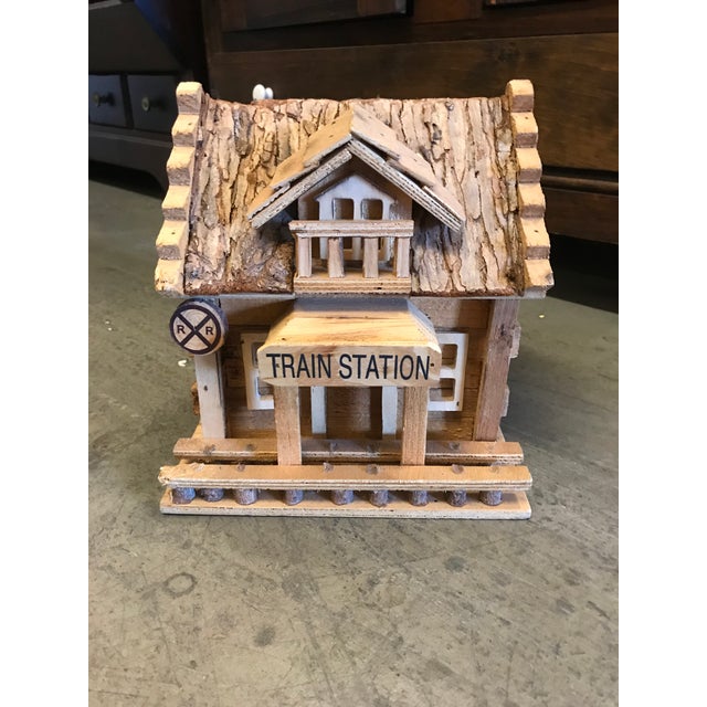 1980s Vintage Bird House Wood Train Station Chairish