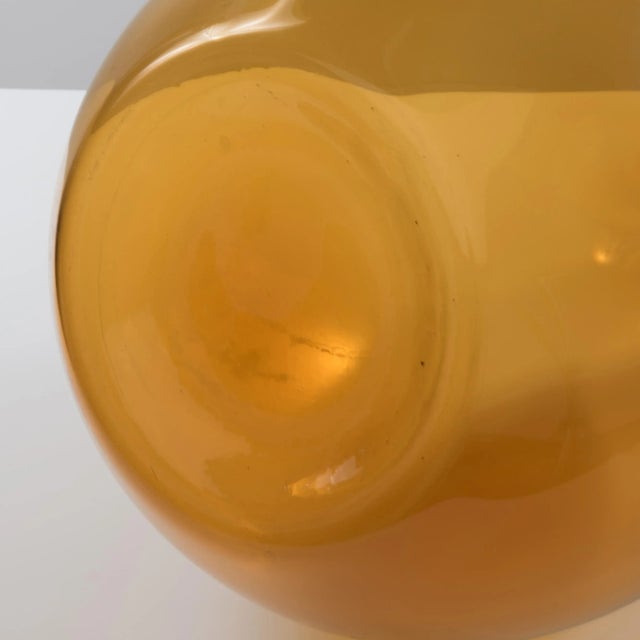 1960s Mid-Century Amber Zeller Glass Floor Vase Bottle Attributed to Wayne Husted for Zeller For Sale - Image 9 of 11