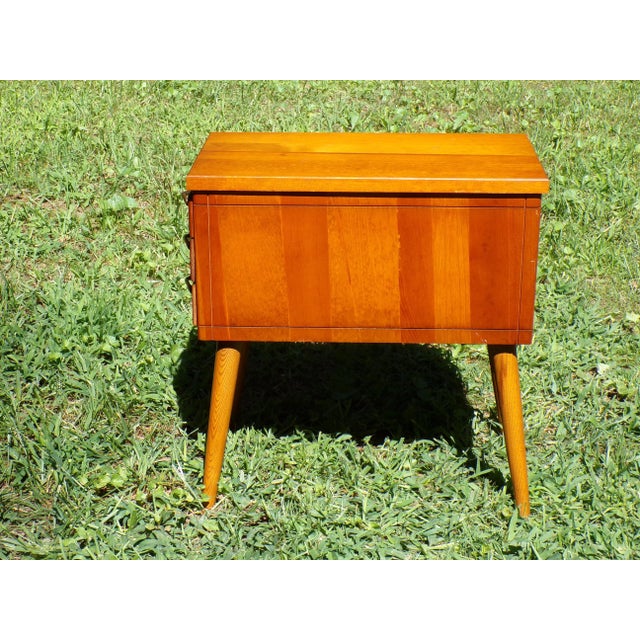 Vintage Mid Century Sewing Stand End Table Nightstand For Sale - Image 10 of 14
