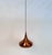 Wood Early Model Orient / P2 Copper Hanging Lamp by Jo Hammerborg for Fog & Mørup, Denmark, 1963 For Sale - Image 7 of 17