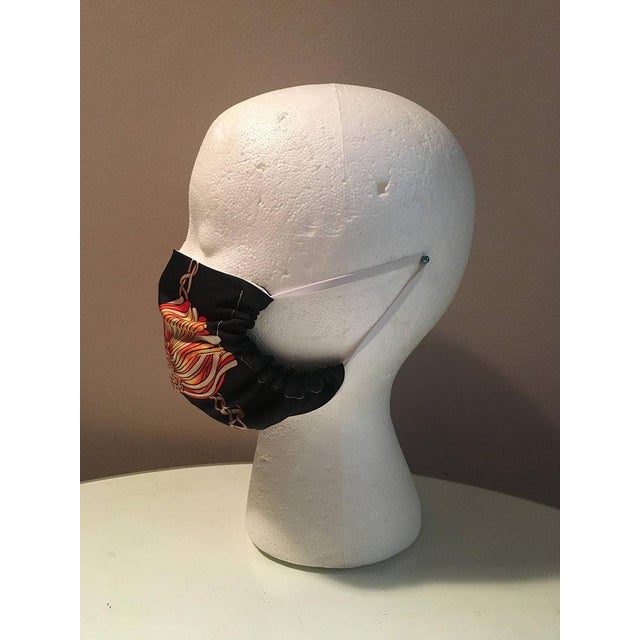 Hermès Handmade Hermes Le Timbalier Silk Scarf Face Mask For Sale - Image 4 of 7