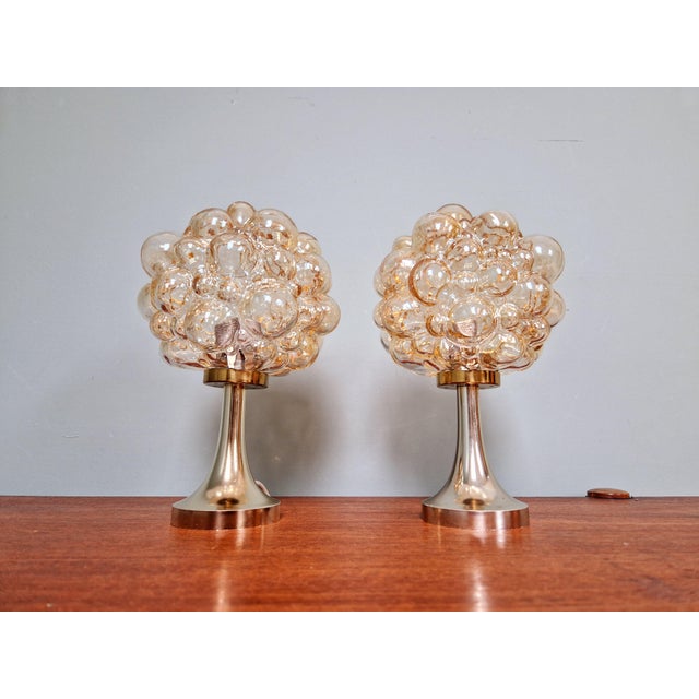 Bubble Glass Lamps by Helena Tynell for Glashütte Limburg, 1970, Set of 2 For Sale - Image 10 of 18