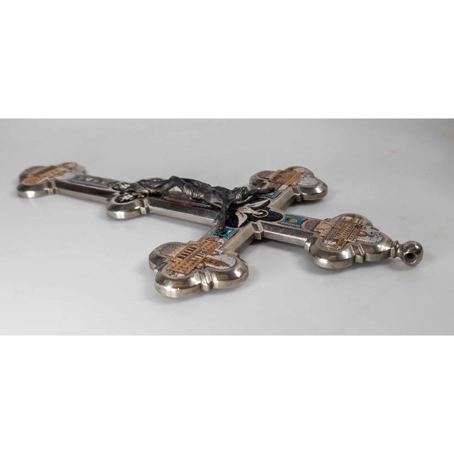 19th Century Italian Micro Mosaic Crucifix House Cross, Vatican Rome For Sale - Image 14 of 17
