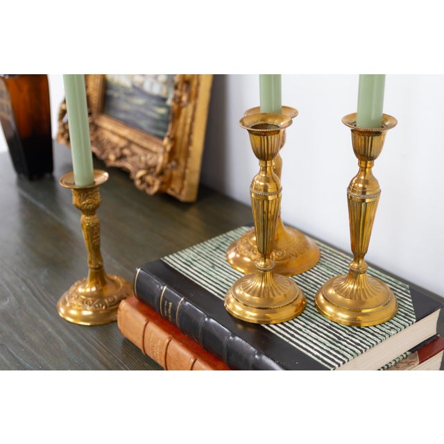 Vintage Danish Brass Candlesticks, 1950s, Set of 4 For Sale - Image 15 of 17