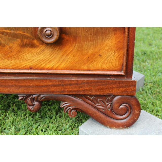 Wood Antique Empire Linen Press Crafted by W. A. Willcocks of Guernsey For Sale - Image 7 of 18