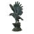 Precious glossy bronze sculpture, depicting an eagle that stands on a rock and rises widening the wings up while he is...