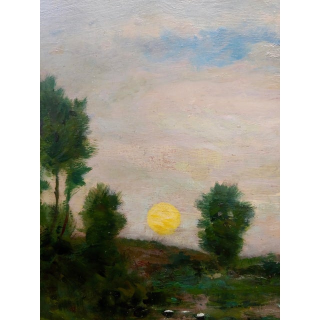 Charles Francois Daubigny - Barbizon School Sunset Landscape- Oil Painting For Sale In Los Angeles - Image 6 of 12