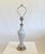 1960s Vintage Murano Bullicante White/Silver Table Lamp With Silver Drum Shade For Sale - Image 4 of 7