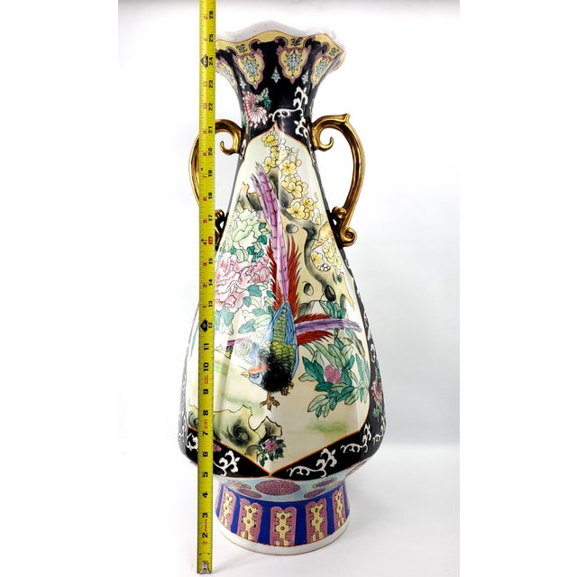 Ceramic Vase Chinese Porcelain With Birds For Sale - Image 7 of 8