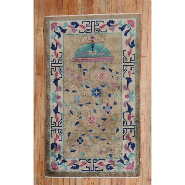 Brown Late 20th Century Brown Chinese Art Deco Rug - 2'11" x 4'10" For Sale - Image 8 of 18