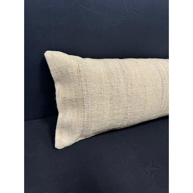 Turkish Hemp Pillow Cushion Natural Beige Cushion Cover 12x46 #30322 Enhance your home decor with our Kilim Pillow Turkish...