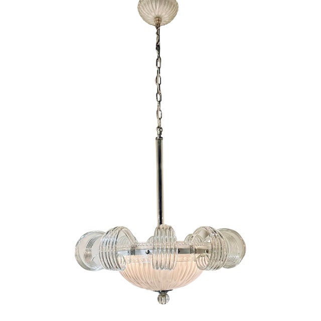 Myran Allan Luxury Lighting Italian Art Deco Murano Glass Pendant Light For Sale
