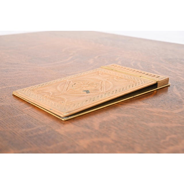 A gorgeous antique gilt bronze Neoclassical or Adam style notepad holder By Tiffany Studios (signed to the underside) New...