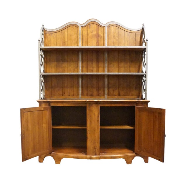 Century Furniture Solid Cherry Town & Country Somerset 66" Buffet W. Bakers Rack Hutch 42-412 For Sale In Kansas City - Image 6 of 11