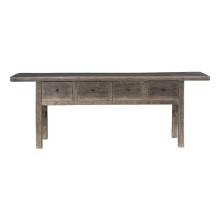 Late 20th Century South Asian Four Drawer Console Table For Sale