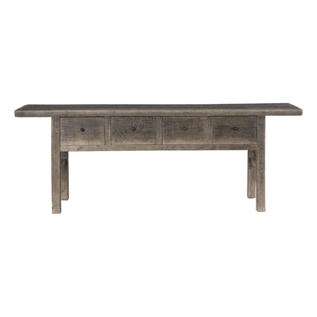 Late 20th Century South Asian Four Drawer Console Table For Sale
