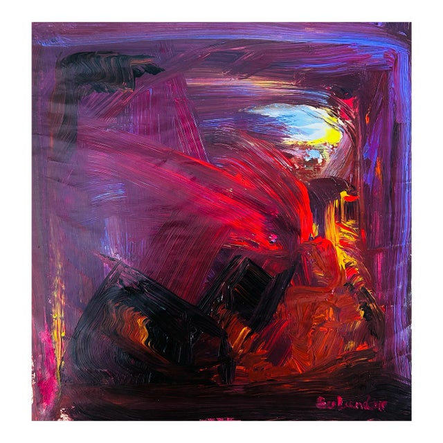 The Storm by Erik Sulander, Acrylic Painting on Paper For Sale