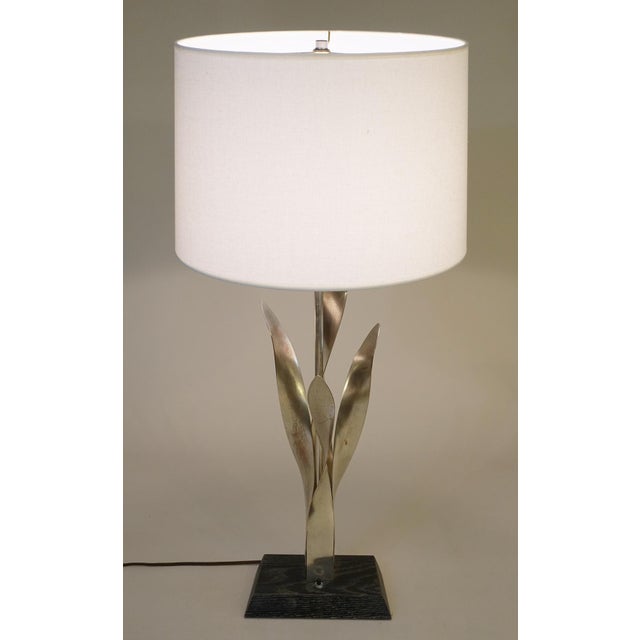 1950s Mid Century Modern Sculptural Tulip Nickel Brass Table Lamp 1950's Russel Wright For Sale - Image 11 of 13