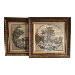 Late 18th Century Framed Antique Italian Engravings- Set of 2 For Sale