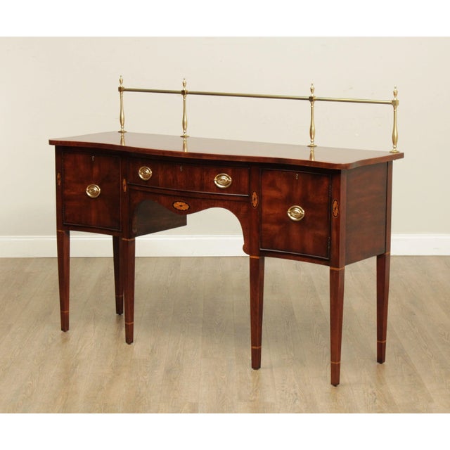 1980s Statton Hepplewhite Style Cherry 'Centennial' Serpentine Sideboard For Sale - Image 10 of 13
