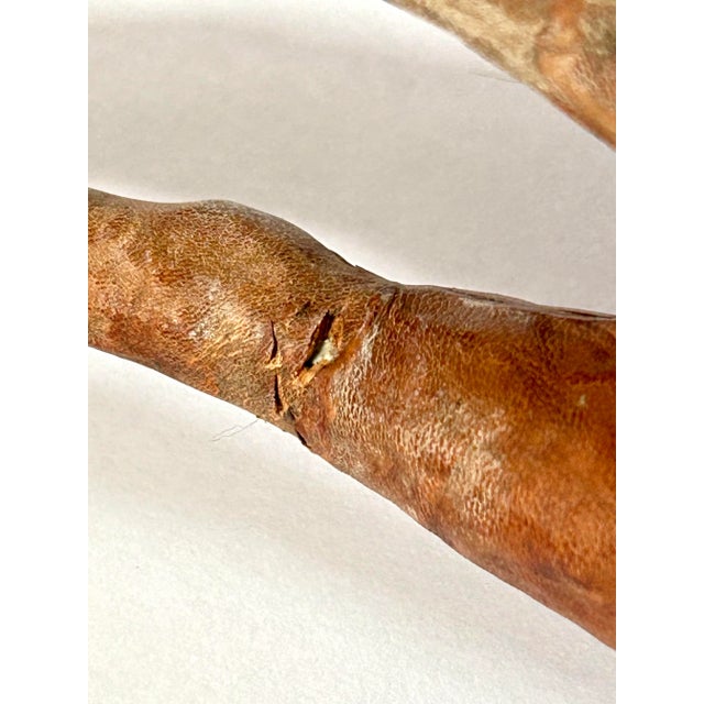 1950s Liberty's London Camel Sculpture With Lovely Aged Leather on Hand Carved Wood For Sale - Image 5 of 8