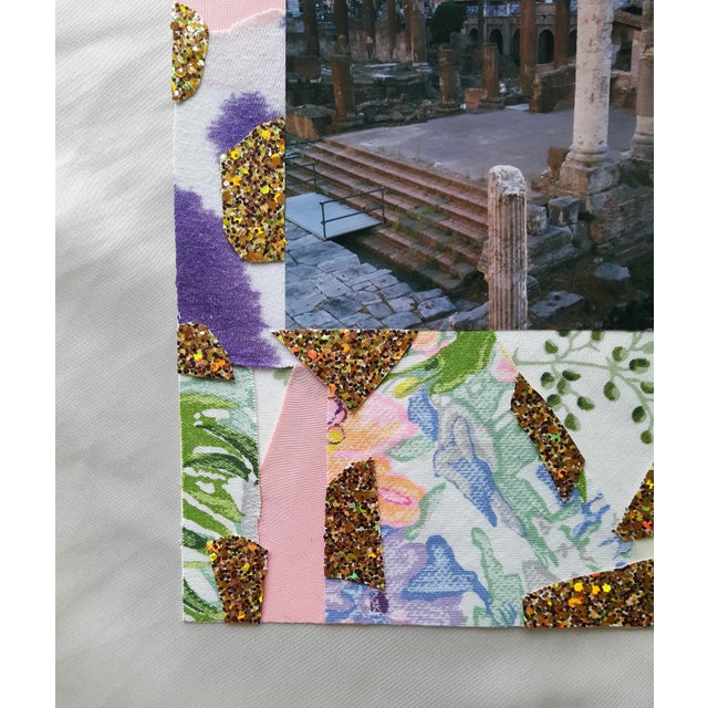 Textile "Heavy Gold" Abstract Mixed Media Collage by Frances Sousa For Sale - Image 7 of 7