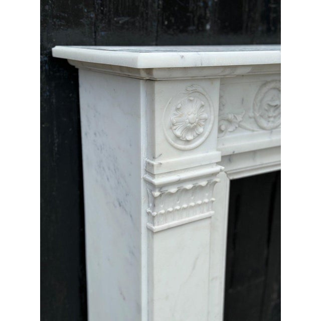 Late 19th Century Louis XV Style Carrara Marble Mantel, 1880 For Sale - Image 5 of 12