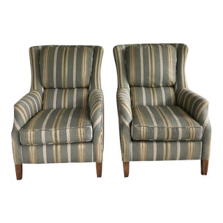 Arhaus High-Back Club Chairs - a Pair For Sale