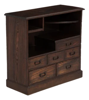 Traditional Japanese Cha Dana Tea Cabinet Tansu Mid Century
