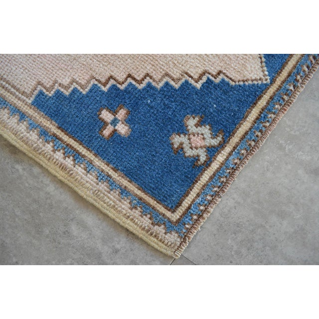 Hand Knotted Door Mat, Entryway Rug, Bath Mat, Kitchen Decor, Small Rug, Turkish Rug - 1′11″ × 3′7″ For Sale - Image 12 of 13